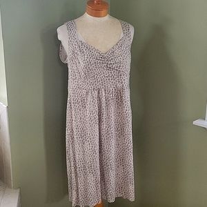 Loft cream and tan cotton knit dress